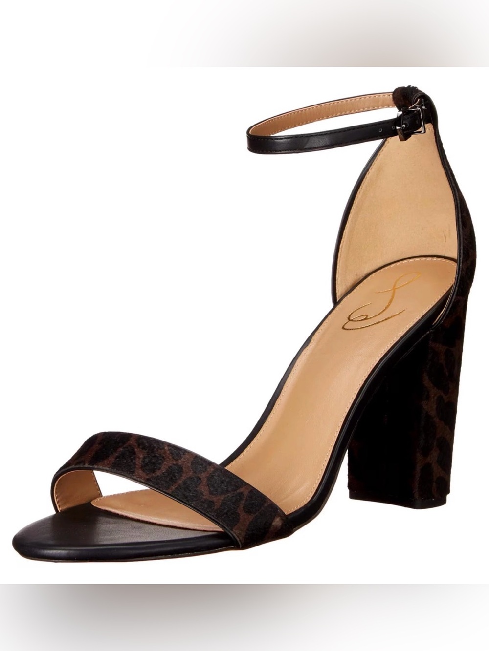 Sam Edelman Yaro Ankle Strap Sandal Heel Brown Multi Size 8.5